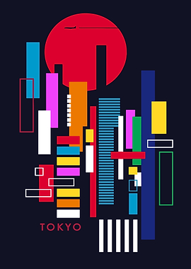 Tokyo Skyline Abstract