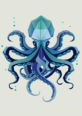 Geometric Octopus – Low Poly Deep Sea Wonder