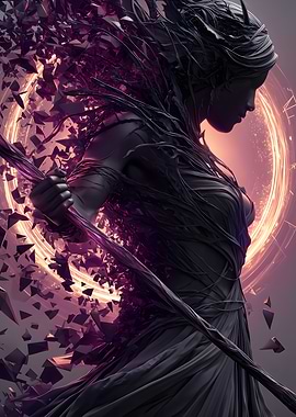 Dark Fantasy Woman with Staff