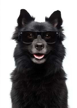 Cool Schipperke Dog in Sunglasses