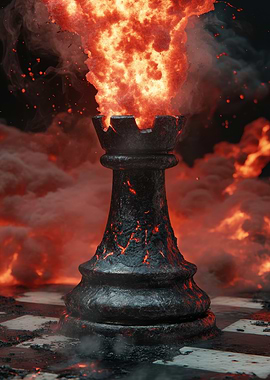 Burning Chess Rook