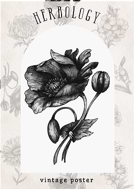 Vintage Poppy Poster