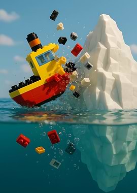 Lego Tugboat and Iceberg