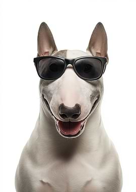 Cool Miniature Bull Terrier in Sunglasses