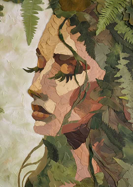 Woman Nature Watercolor Portrait
