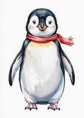 Cute Penguin Watercolor