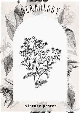 Vintage chamomile Herb Poster