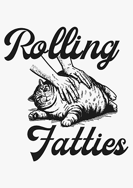 Rolling Fatties Cat Illustration