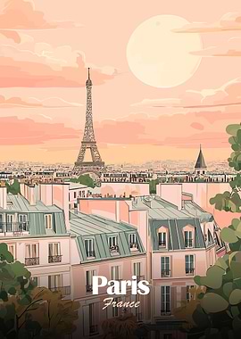 Paris Skyline Illustration
