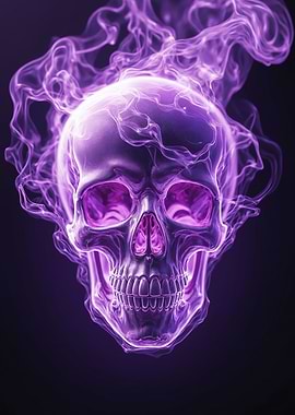 Purple Skull with Smoke