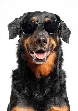 Cool Beauceron Dog Wearing Sunglasses