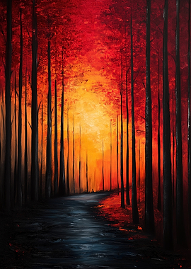 Forest Path Sunset