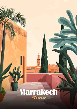 Marrakech Cityscape Poster