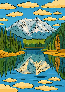 Mountain Lake Reflection