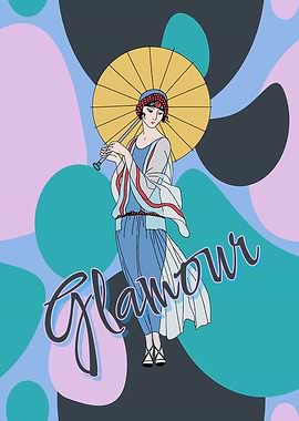 Glamour Girl with Umbrella