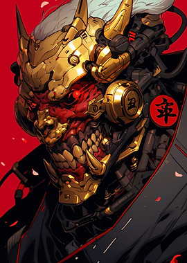 Cyberpunk Oni Warrior