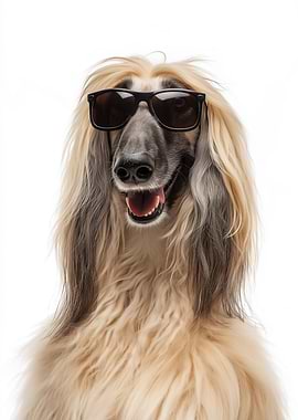 Cool Afghan Hound with Sunglasses