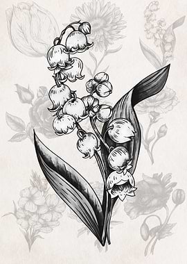 Lily of the Valley Botanical Illustration