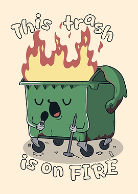 Trash Can on Fire