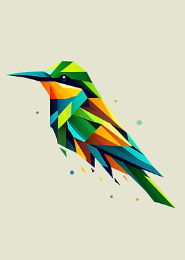 Geometric Bee-Eater – Vibrant Low Poly Wildlife