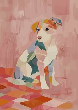 Dog Portrait in Abstract Style