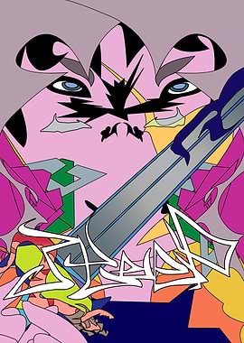 Abstract Art with Sword