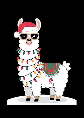 Funny Christmas Alpaca