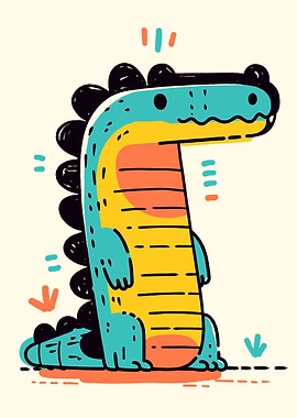 Cute Cartoon Crocodile