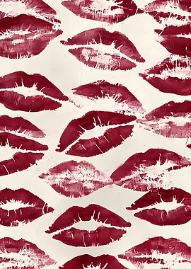 Red Lipstick Kiss Print
