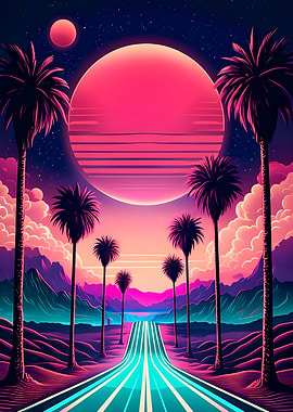 Retro Sunset Highway