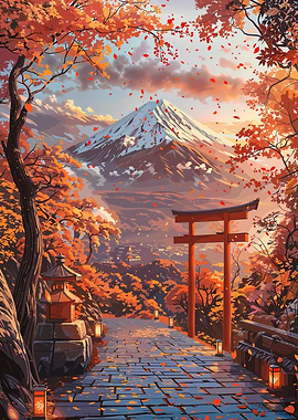 Mount Fuji Autumn Landscape