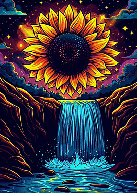 Cosmic Sunflower Waterfall