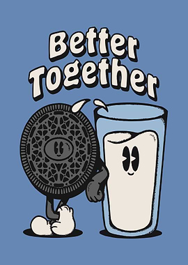 Better Together: Cookie and Milk Cartoon