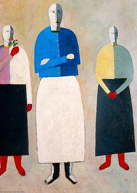 Three Figures in an Abstract Painting