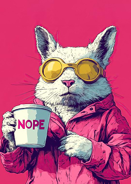 Cool Cat with Coffee Cup