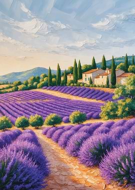 Lavender Field Painting