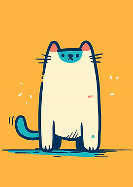 Cute Cartoon Cat Illustration
