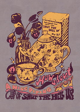 CUP OF 'SHUT THE HELL UP' (LAVENDER GREY)