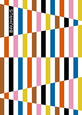Bauhaus Geometric Color Block Pattern