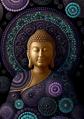Buddha with Mandala Art