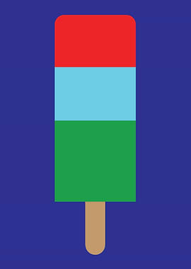 Red, Blue, and Green Popsicle