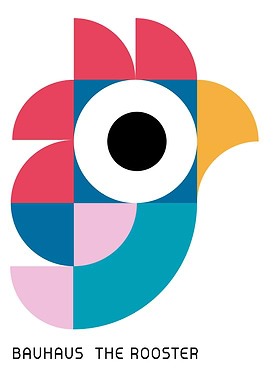 Bauhaus Rooster Geometric Art
