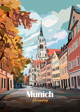 Munich Cityscape Illustration