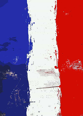 French Flag Abstract Pop Art