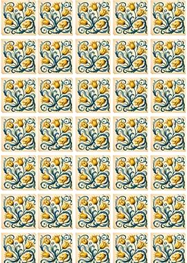 Floral Pattern with Yellow Flowers