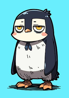 Tired Penguin Cartoon