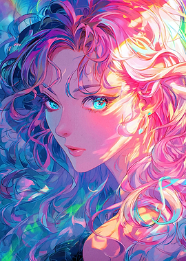 Anime Girl with Blue Eyes