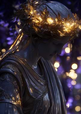 Golden Statue with Lights