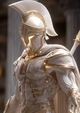Marble Spartan Warrior Statue