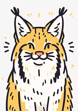 Smiling Lynx Illustration